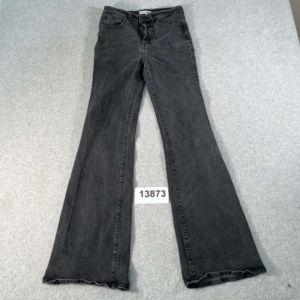 Madewell Skinny Flare Leg Jeans Women 27 Dark Gray Cotton Stretch Casual Zip Fly